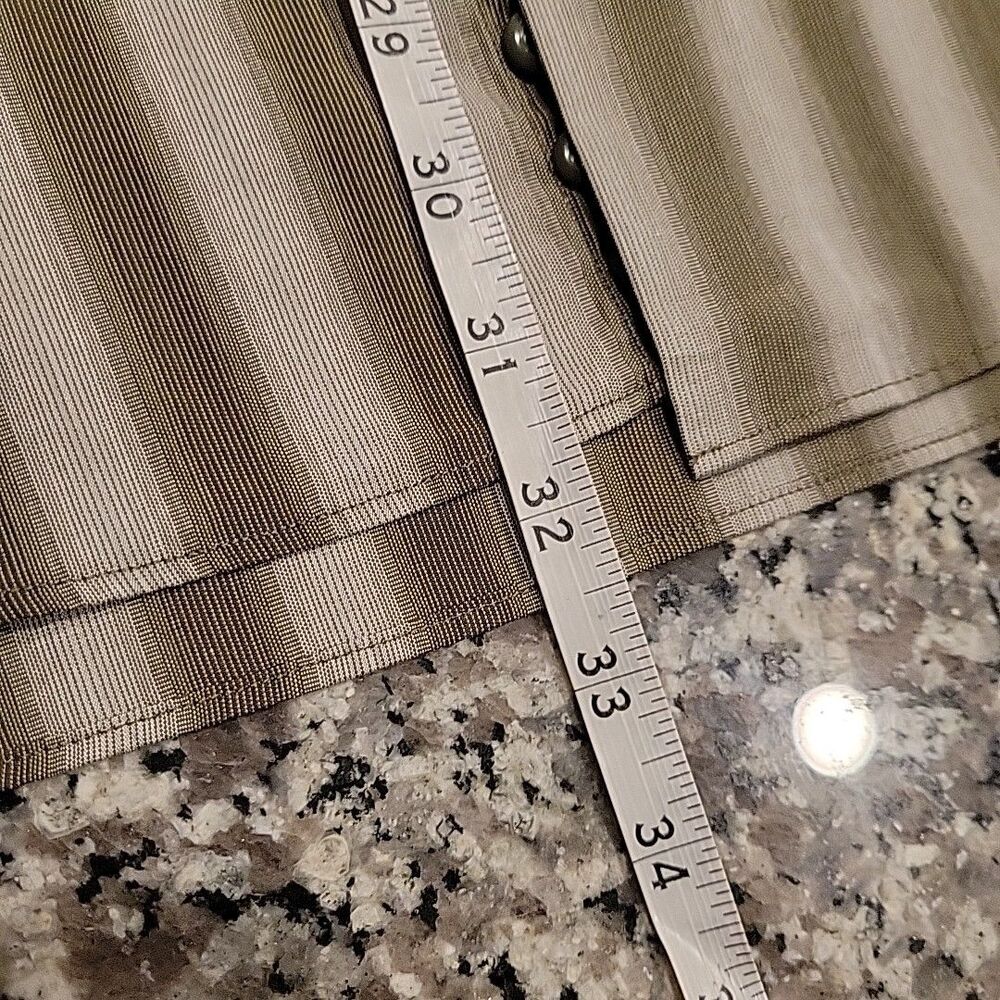 J.Ferrar Men's Olive Green Striped‎ Dress Shirt Size  16.5 34-35 - Picture 6 of 6